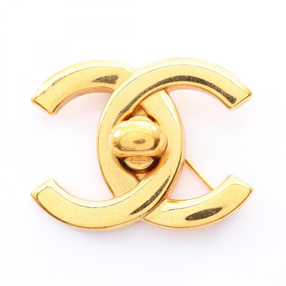 Chanel Coco Mark Brooch Gold Plated Ghw #341322C84B